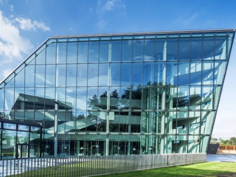Vilnius Lithuanian University Library with glass facade
